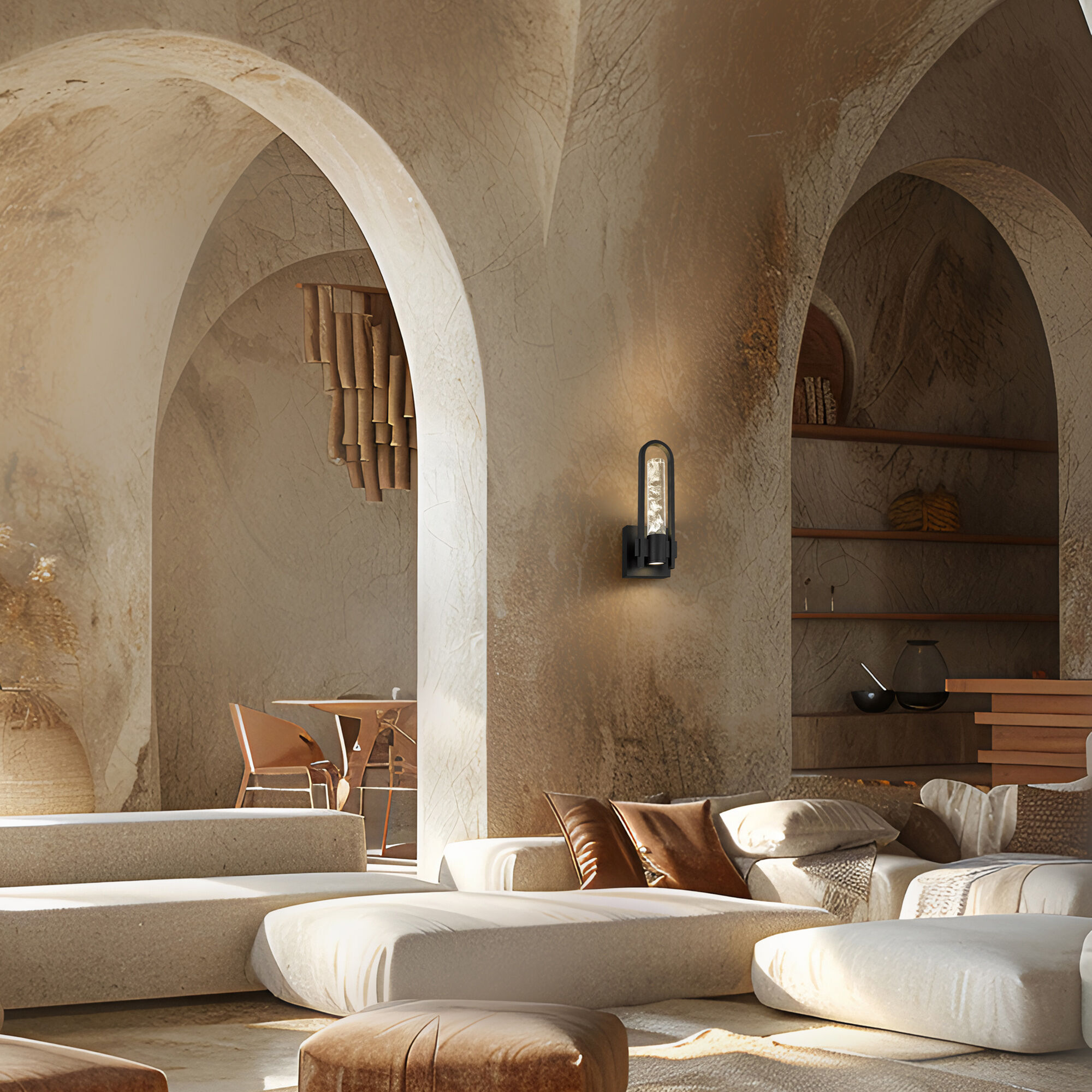 Arch LED 12.75 inch Sand Black Outdoor Wall Sconce